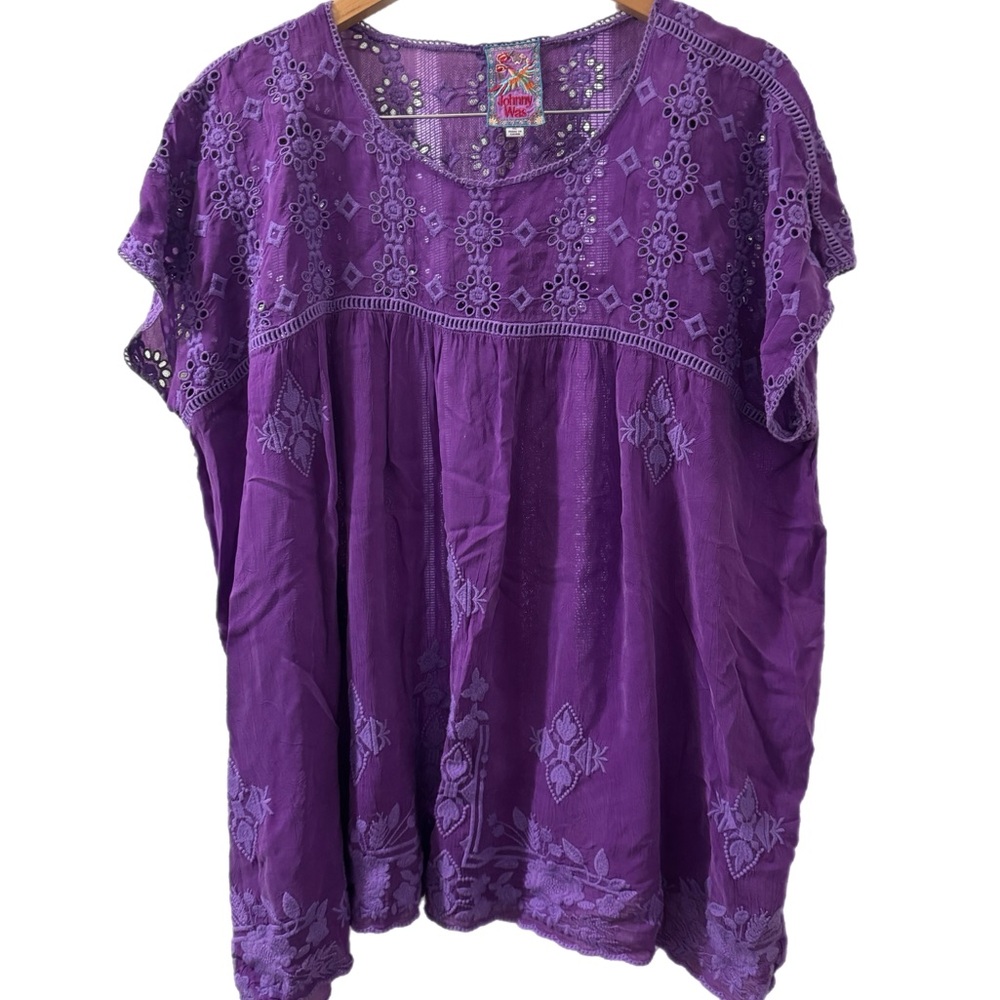 Johnny Was Violet Embroidered Blouse